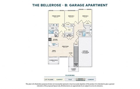 Floor plan for 3 beds, 2 baths, 1276 sqft